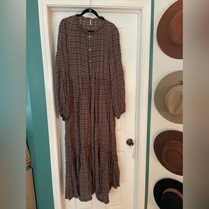 Free People Buttondown Maxi Dress / Size XL